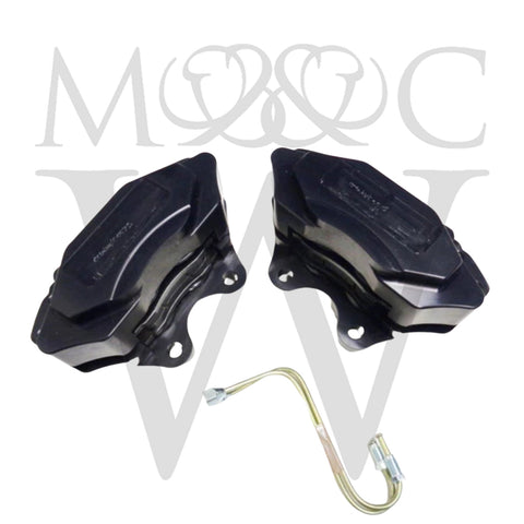 CLASSIC JAGUAR NON- VENTED FRONT BRAKE CONVERSION KIT BLACK ALLOY MK2 S-TYPE/XK150/E-TYPE S1