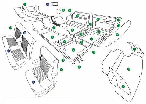 DAIMLER 250 V8 SALOON - INTERIOR TRIM KIT