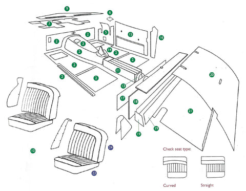 JAGUAR XK120 DHC - INTERIOR TRIM KIT
