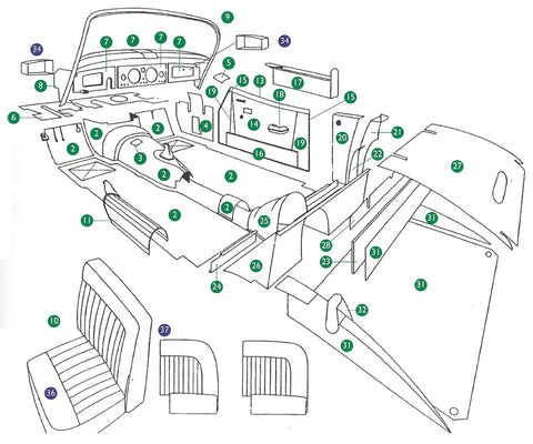 JAGUAR XK150 ROADSTER - INTERIOR TRIM KIT