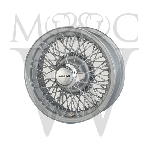XW5745S-TL SILVER PAINTED JAGUAR COMPETITION 6" x 15" WIRE WHEELS